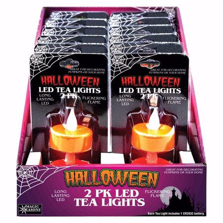 SHAWSHANK LEDZ Magic Seasons Orange No Scent Flameless LED Tea Lights 1.5 in. H 702199-12